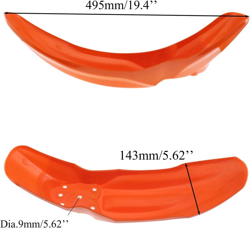 PRO BAT 7 PCs Plastic Fender Complete Kit w/Bolts for CRF70 CRF70F 125cc 150cc Pit Bike, White &Blue - Image 2